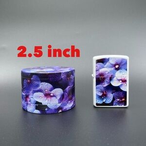Violet purple flower 2.5 inch aluminum grinder & light-er set